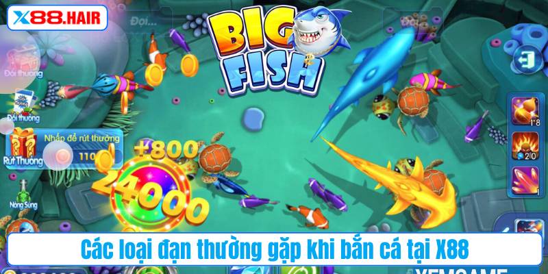 Các loại đạn thường gặp khi bắn cá tại X88